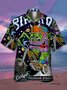 Men's Fun Floral Print Moisture-Breathable Fabric Hawaiian Collar Short Sleeve Shirt