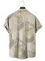 Cotton and linen style geometric striped linen shirt