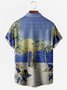 Men's Beach Animal Floral Print Moisture-Breathable Fabric Hawaiian Lapel Short Sleeve Shirt