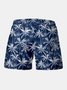 Men's Coconut Print Elastic Waist Casual Shorts