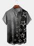 Mens Stars Front Buttons Soft Breathable Chest Pocket Casual Hawaiian Shirts
