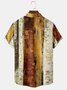 Men's Ethnic Striped Casual Short Sleeve Hawaiian Shirt with Chest Pocket