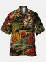 Men's Music Floral Print Moisture-Breathable Fabric Hawaiian Collar Short Sleeve Shirt