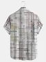 Cotton Linen Geometric Print Casual Short Sleeve Shirt