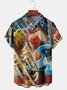 Men's Music Element Graphic Print Short Sleeve Shirt