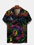 Men's Music Hippie Culture Print Casual Fabric Fashion Lapel Short Sleeve Shirts