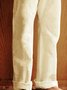 Cotton and Linen Plain Hawaiian Casual Trousers