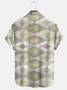 Cotton Linen Style American Casual Basic Versatile Geometric Striped Linen Shirt