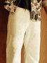 Cotton and Linen Plain Hawaiian Casual Trousers