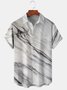 Men's Textured Print Short Sleeve Hawaiian Shirt with Chest Pocket