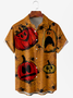 Men's Pumpkin Print Anti-Wrinkle Moisture Wicking Fabric Lapel Short Sleeve Hawaiian Shirt