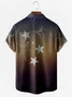 Men's Gradient Star Print Wrinkle Resistant Moisture Wicking Fabric Lapel Short Sleeve Hawaiian Shirt