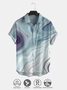 Cotton and linen style American casual gradient abstract texture linen shirt