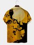 Men's Halloween Printed Casual Fabric Lapel Short Sleeve Hawaiian Shirt