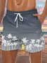 Men's Coconut Tree Element Graphic Print Casual Vacation Beach Shorts