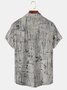 Men's Geometric Print Casual Short Sleeve Hawaiian Shirt with Chest Pocket