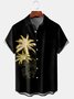 Men's Coconut Tree Floral Print Casual Fabric Lapel Short Sleeve Hawaiian Shirt