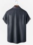 Men's Blue Striped Coconut Print Anti-Wrinkle Moisture Wicking Fabric Lapel Short Sleeve Hawaiian Shirt