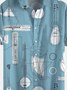 Cotton and linen style American casual basic wild geometric music guitar linen shirt