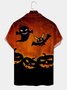 Men's Halloween Printed Casual Fabric Lapel Short Sleeve Hawaiian Shirt