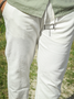 Cotton Linen Style American Casual Basic Multifunctional Linen Trousers