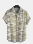 Cotton Linen Style American Casual Basic Versatile Geometric Striped Linen Shirt