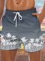 Men's Coconut Tree Element Graphic Print Casual Vacation Beach Shorts