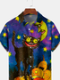Mens Funky Halloween Print Front Buttons Soft Breathable Chest Pocket Casual Aloha Shirts