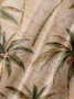 Resort Style Hawaiian Series Botanical Coconut Tree Element Pattern Lapel Short-Sleeved Chest Pocket Shirt Printed Top