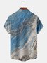 Men's Marble Print Casual Breathable Hawaiian Short Sleeve Shirt