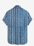 Cotton and linen style American casual basic all-match geometric striped linen shirt