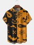 Mens Funky Halloween Print Front Buttons Soft Breathable Chest Pocket Casual Hawaiian Shirts