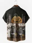 Men's Halloween Print Anti-Wrinkle Moisture Wicking Fabric Fashion Hawaiian Lapel Short Sleeve Shirts