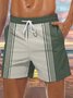 Men's Geometric Stripe Element Graphic Print Casual Resort Beach Shorts