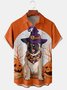 Men's Halloween Fun Pet Print Casual Breathable Short Sleeve Shirt