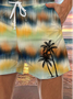 Men's Coconut Tree Element Graphic Print Casual Vacation Beach Shorts