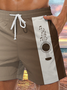 Men's Guitar Graphic Print Casual Resort Beach Shorts
