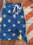 Men's American Flag Element Print Casual Vacation Beach Shorts