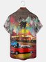 Summer Car Hawaii Vacation Regular Fit Buttons Short sleeve Regular Shirt Collar shirts for Men
