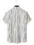 Cotton Linen Geometric Print Casual Short Sleeve Shirt