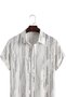 Cotton Linen Geometric Print Casual Short Sleeve Shirt