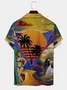 Men's Hawaiian Surf Floral Print Moisture Wicking Fabric Fashion Lapel Short Sleeve Shirts