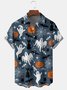 Men's Halloween Elements Cat Pumpkin Graphic Print Short Sleeve Shirt