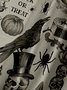Casual Style Festival Series Halloween Retro Skull Owl Element Pattern Lapel Short-Sleeved Shirt Print Top