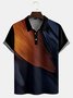 Casual Art Collection Abstract Gradient Stone Pattern Element Pattern Lapel Short Sleeve Polo Print Top
