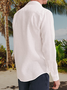 Men Casual Plain Summer Cotton No Elasticity Daily Regular Fit Long sleeve Shirt Collar shirts
