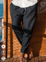 Casual Plain Autumn Natural Daily Loose Ankle Pants Straight pants Regular Casual Pants for Men