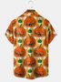 Men Casual Summer Halloween Lightweight Micro-Elasticity Loose Buttons Regular Shirt Collar shirts