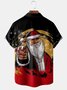 Casual Summer Santa Claus Micro-Elasticity Party Buttons Short sleeve Regular H-Line shirts for Men