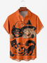 Men Casual Summer Halloween Daily Loose Polyester fibre Buttons Short sleeve Shirt Collar shirts